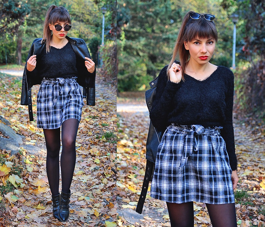 Jointy&Croissanty;: plaid paperbag skirt