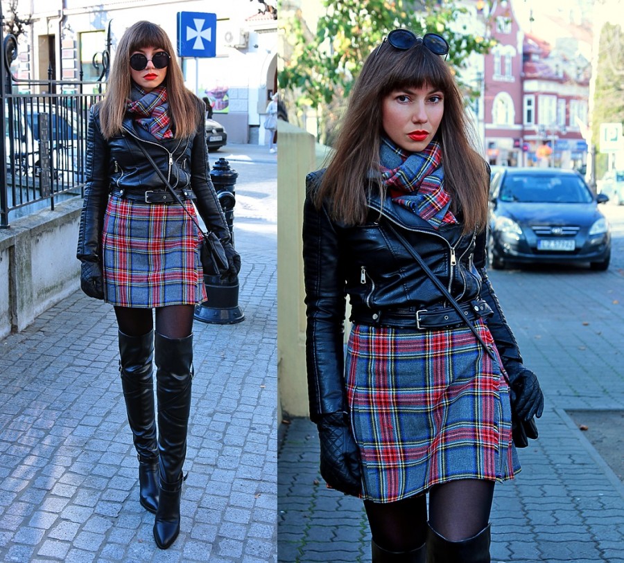 Jointy&Croissanty;: plaid wool skirt