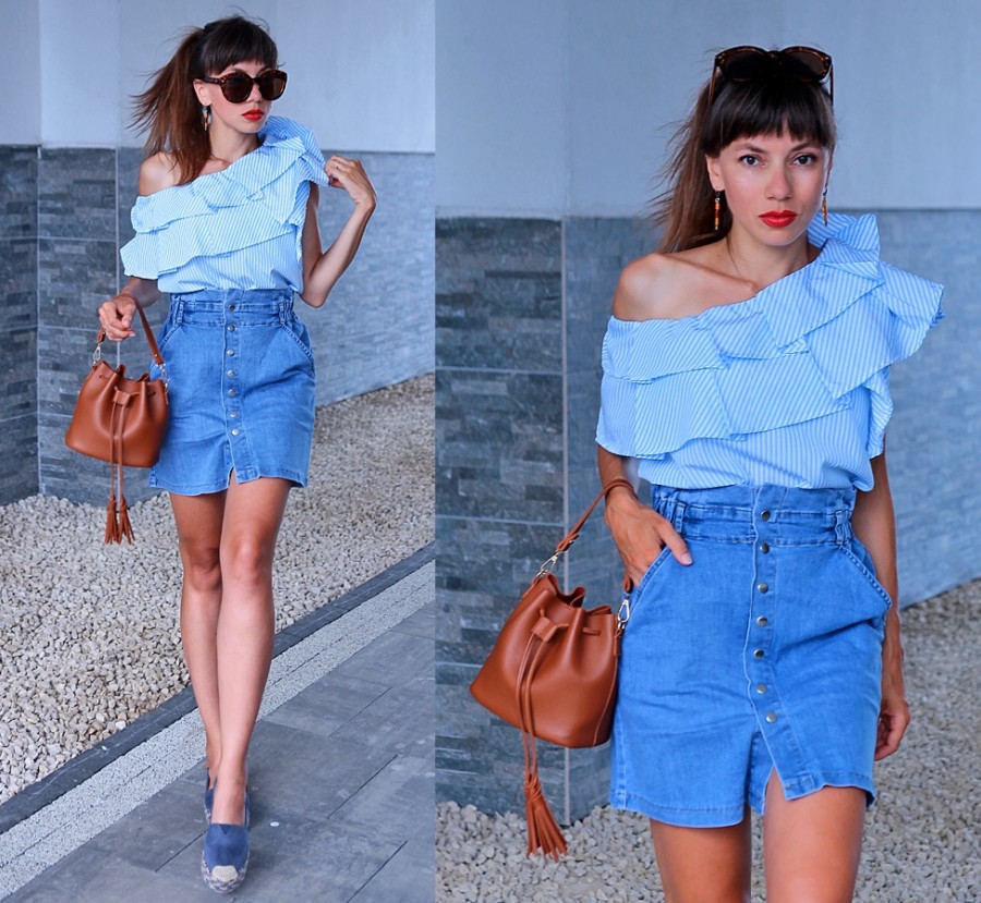 Jointy&Croissanty;: high waisted denim skirt