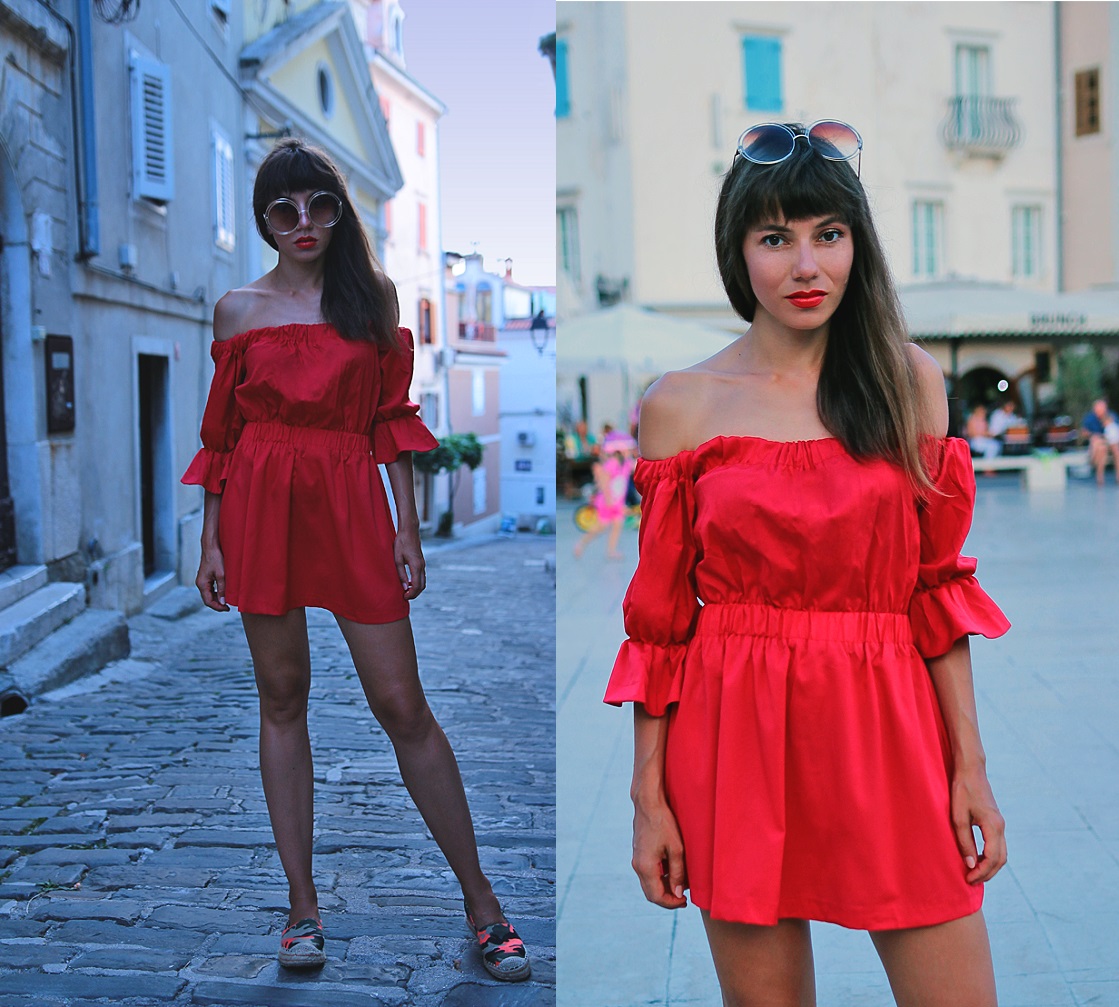 Jointy&Croissanty: red bardot dress