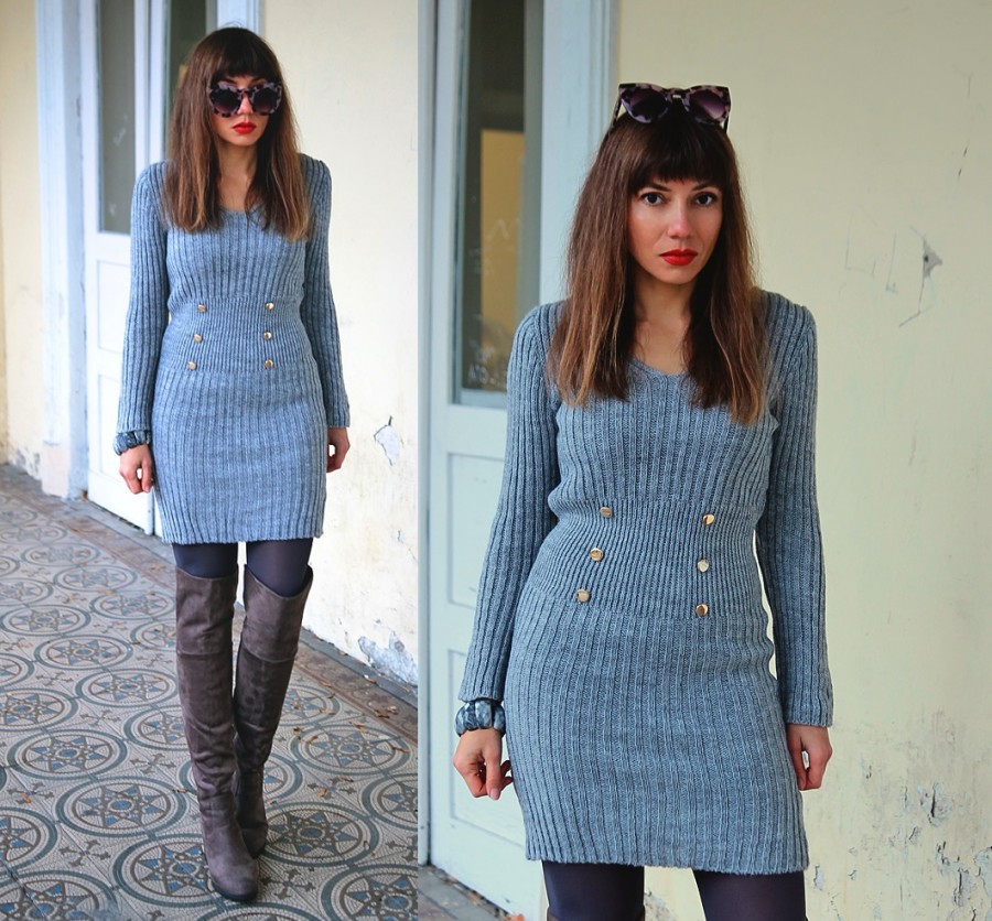 Jointy&Croissanty;: grey sweater dress