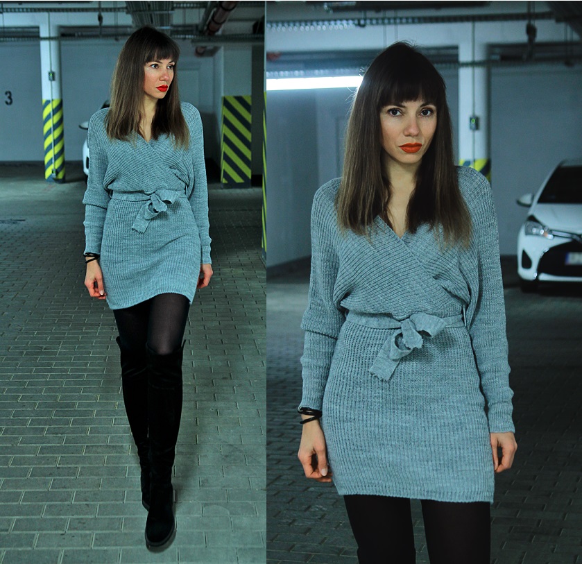 Jointy&Croissanty;: wrap sweater dress