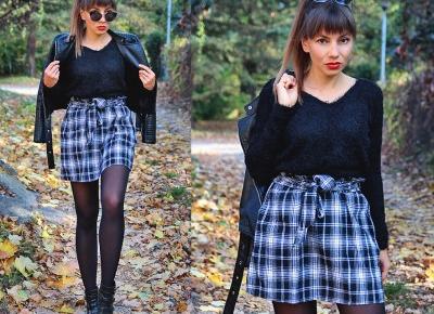 Jointy&Croissanty;: plaid paperbag skirt