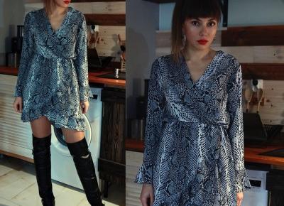 Jointy&Croissanty;: snake print wrap dress