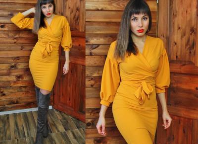 Jointy&Croissanty: mustard wrap dress