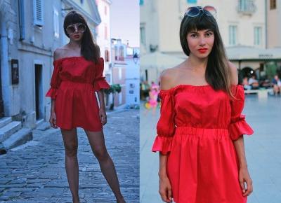 Jointy&Croissanty: red bardot dress