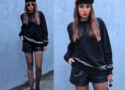 Jointy&Croissanty: fishnet tights and sneakers