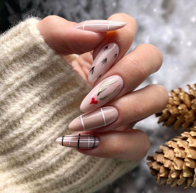 Zimowy manicure hybrydowy - inspiracja 🦌