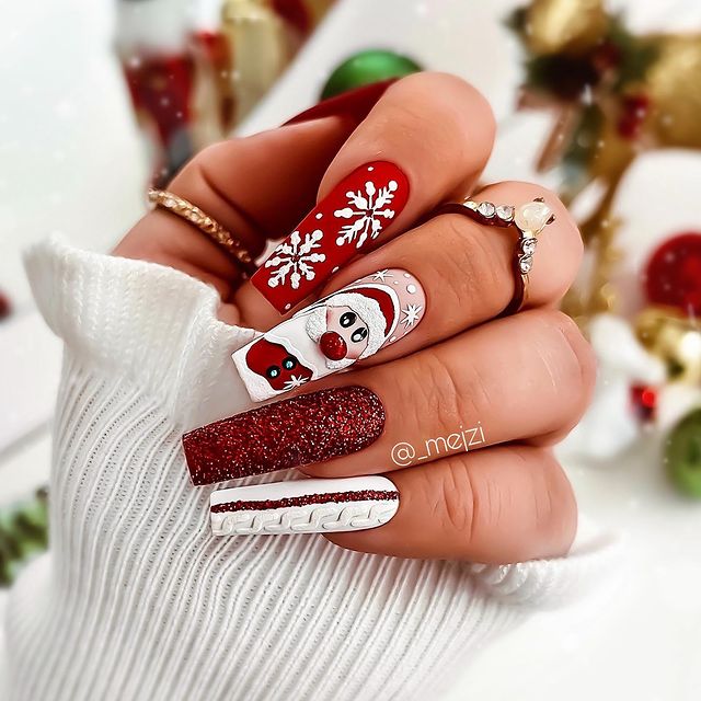 Świąteczny manicure - inspiracja 🎅❤️