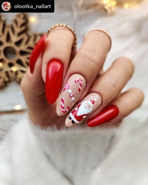 Świąteczny manicure - inspiracja 🎅❤️