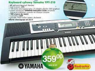 Keyboard cyfrowy Yamaha YPT-210 z Biedronki