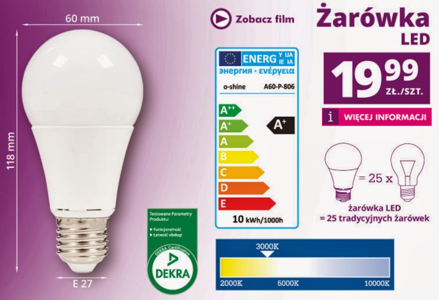 Żarówka LED z Biedronki