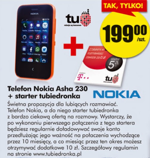 Telefon Nokia Asha 230 z Biedronki
