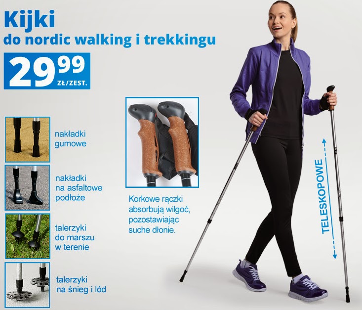 Kijki do nordic walking i trekkingu z Biedronki