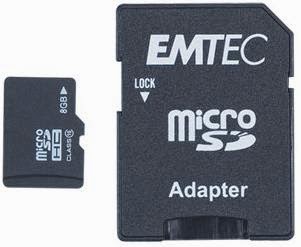 Karta 8 GB microSD z adapterem Emtec z Biedronki