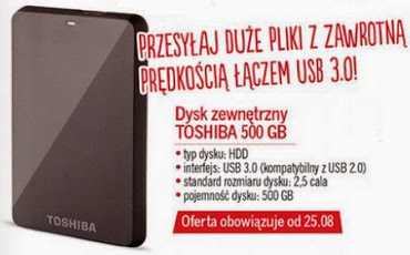 Dysk zewnętrzny TOSHIBA 500 GB z Biedronki
