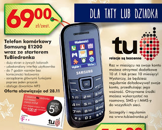 Telefon komórkowy Samsung E1200 z Biedronki