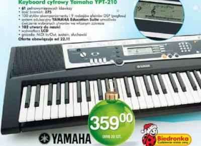 Keyboard cyfrowy Yamaha YPT-210 z Biedronki