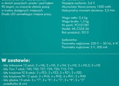 Wkrętak akumulatorowy z latarką z Biedronki