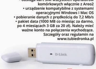 Modem do Internetu USB D-Link DWM-156 z Biedronki