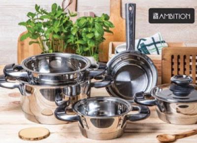 Komplet garnków z termometrami Ambition z Biedronki