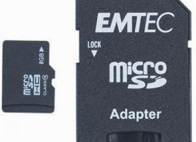 Karta 8 GB microSD z adapterem Emtec z Biedronki