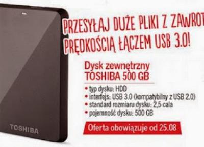Dysk zewnętrzny TOSHIBA 500 GB z Biedronki