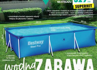 Basen prostokątny na stelażu Bestway Steel Pro z Biedronki