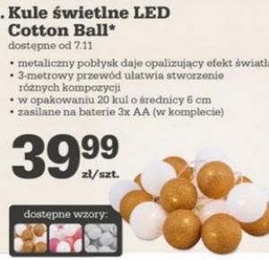 Kule świetlne LED Cotton Ball z Biedronki