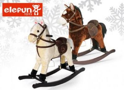 Pluszowy interaktywny konik na biegunach z Biedronki