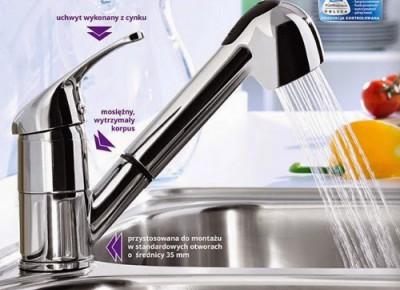 Bateria kuchenna z wyciąganą wylewką z Biedronki