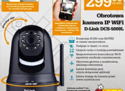 Obrotowa kamera IP WiFi D-Link DCS-5009L z Biedronki