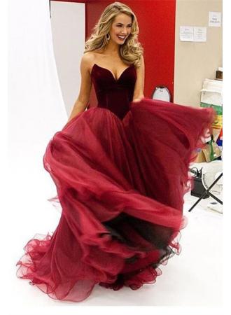 2017 Burgundy Velvet Prom Dresses Sweetheart Neck Long Princess Vintage Evening Gowns_Prom Dresses 2017_Prom Dresses_Special Occasion Dresses_Buy High Quality Dresses from Dress Factory - Babyonlinedr