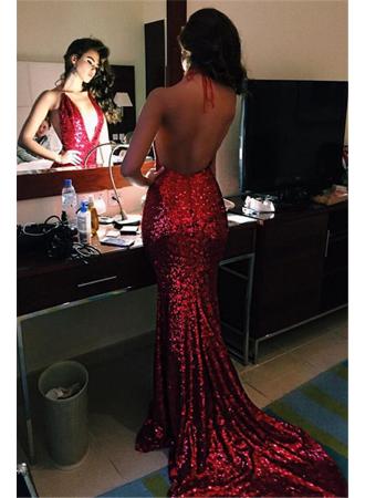 Glamorous Mermaid Sequins Prom Dress 2017 V-Neck Backless Party Gowns_Prom Dresses 2017_Prom Dresses_Special Occasion Dresses_Buy High Quality Dresses from Dress Factory - Babyonlinedress.com
