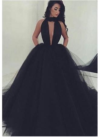 Gorgeous Black Tulle V-Neck Evening Gowns 2017 Ball-Gown Prom Dress BA4184_Prom Dresses 2017_Prom Dresses_Special Occasion Dresses_Buy High Quality Dresses from Dress Factory - Babyonlinedress.com