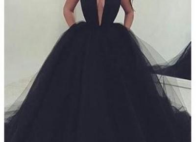 Gorgeous Black Tulle V-Neck Evening Gowns 2017 Ball-Gown Prom Dress BA4184_Prom Dresses 2017_Prom Dresses_Special Occasion Dresses_Buy High Quality Dresses from Dress Factory - Babyonlinedress.com