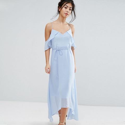   Chicloth Spaghetti Strap Ice Blue Dress  