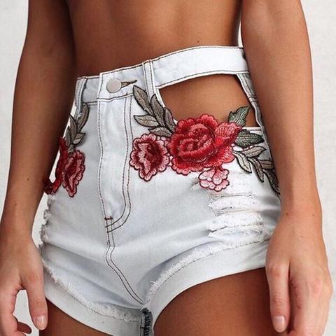   Chicloth Embroidered High waisted Short  