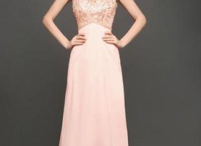   Chicloth Pearl Pink Backless Prom Dress  