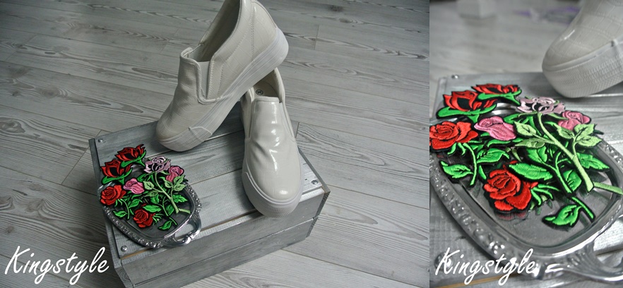 Kingstyle ღ: 69ღ. Flower's Badges On White Slip On 