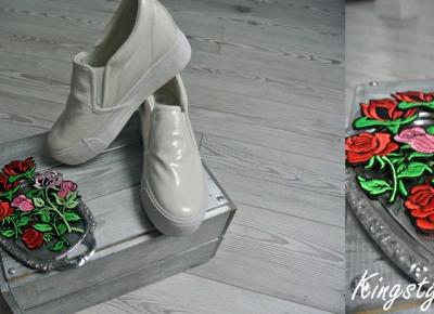 Kingstyle ღ: 69ღ. Flower's Badges On White Slip On 