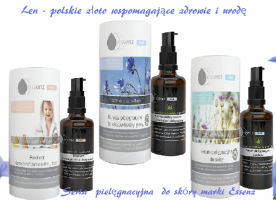LEN - POLSKIE ZŁOTO WSPOMAGAJĄCE ZDROWIE I URODĘ - SERIA PIELĘGNACYJNA DO SKÓRY MARKI ESSENZ