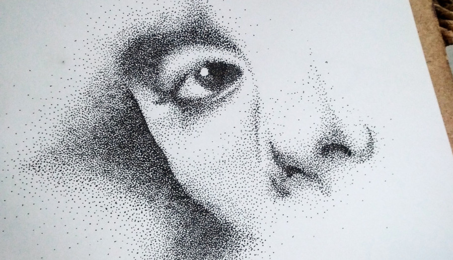 Face dotwork art