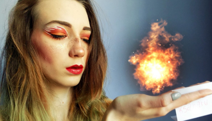 Fire makeup art.