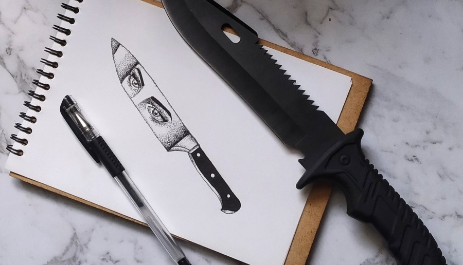 Knife dotwork art