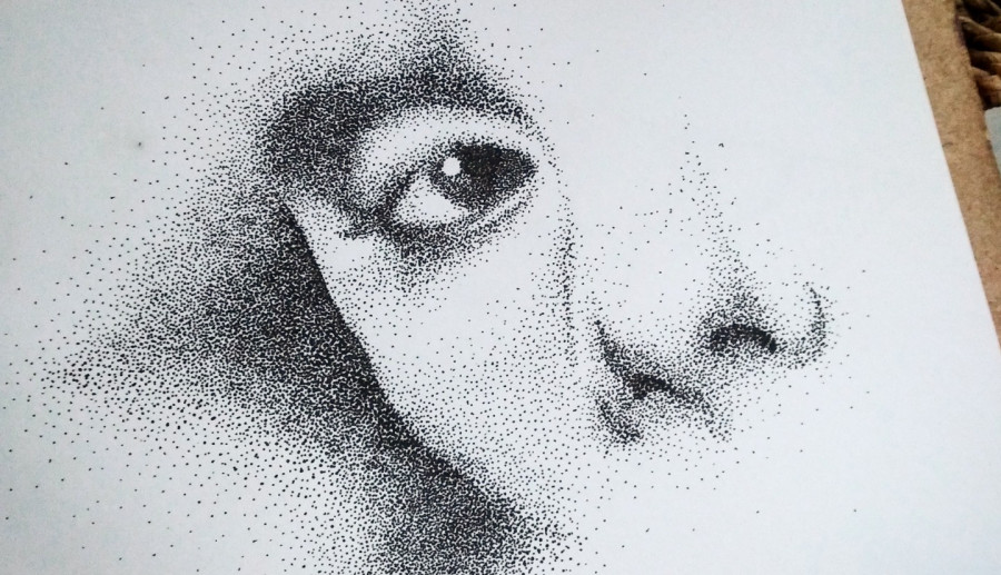 Dotwork face art