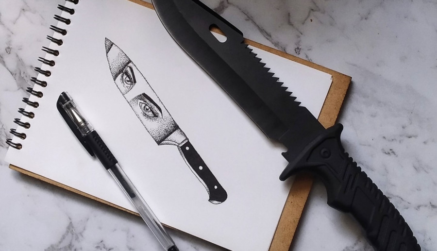Knife dotwork art