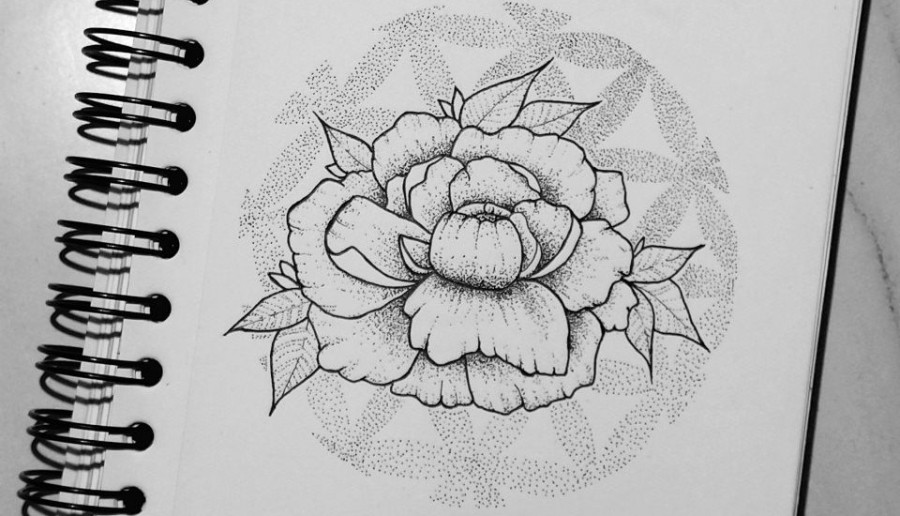 ✨ Dotwork flower ✨ | Ink art