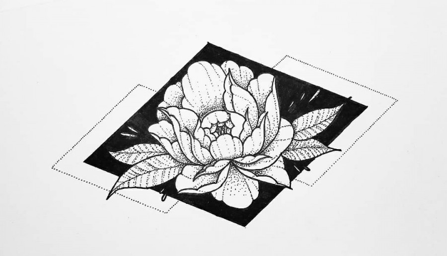 ✨ Geometric flower✨ | Dotwork art