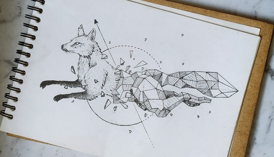 Geometric foxy art.